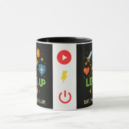 Level Up Gamer Mug – Retro Pixel Gaming Cup Mok