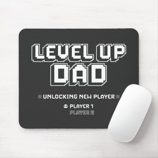 Level Up Gamer Papa Papa Grappige Vaders Dag Muismat (Met muis)