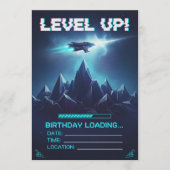 Level Up Gamer Space Sci-Fi Glitch Verjaardag Kaart (Voorkant)