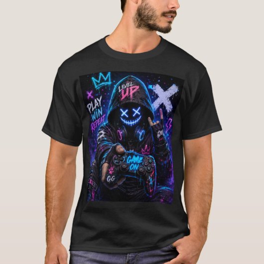 Level up gamer t-shirt (Voorkant)