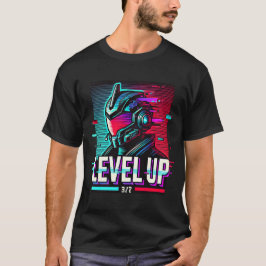 Level Up Gamer T-Shirt Cyberpunk Gaming Neon