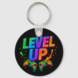 Level Up,  Gamer themed key chain Sleutelhanger