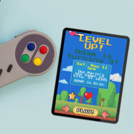 Level Up gamer verjaardagsfeestje Kaart