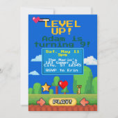 Level Up gamer verjaardagsfeestje Kaart (Voorkant)