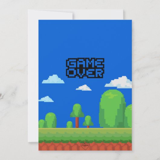 Level Up gamer verjaardagsfeestje Kaart (Achterkant)