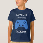 Level Up Gamer Videogame Controller Verjaardag Kin T-shirt<br><div class="desc">Level Up Gamer Video Game Controller Verjaardag Kinder T-shirt. Baby,  peuter,  kind en volwassen maten. Niveau omhoog met dit verjaardags shirt. Voeg naam en leeftijd toe. www.SamAnnDesigns.com</div>