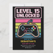 Level Up Gaming Feest voor Jongens Kaart (Voorkant)