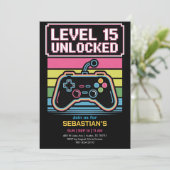 Level Up Gaming Feest voor Jongens Kaart (Staand voorkant)