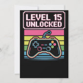Level Up Gaming Feest voor Jongens Kaart (Achterkant)