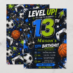 Level Up Gaming Sport Verjaardag Kaart