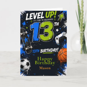 Level Up Gaming Sports Verjaardag Kaart
