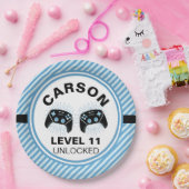Level Up gepersonaliseerde Gamer Party Verjaardag Papieren Bordje (Feest)