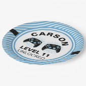 Level Up gepersonaliseerde Gamer Party Verjaardag Papieren Bordje (Gekanteld)