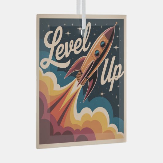 Level Up Glas Ornament (Voorkant Rechts)