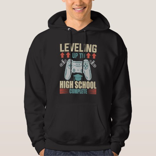 Level Up Highschool Complete Video Gamer 2021 Grad Hoodie (Voorkant)