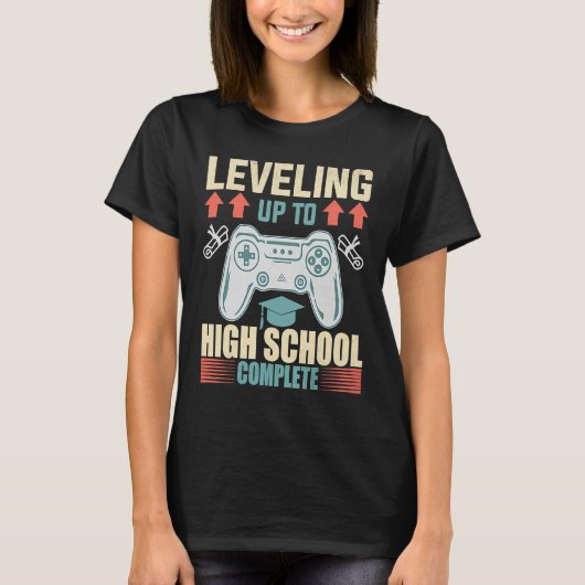 Level Up Highschool Complete Video Gamer 2021 Grad T-shirt (Voorkant)