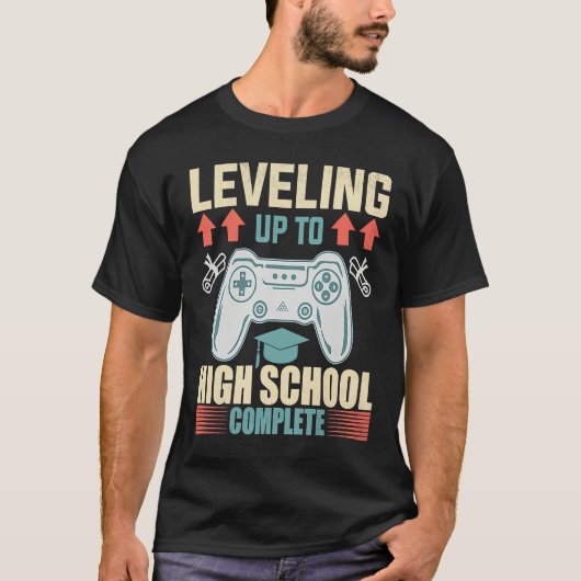 Level Up Highschool Complete Video Gamer 2021 Grad T-shirt (Voorkant)
