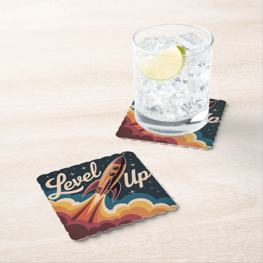 Level Up Kartonnen Onderzetters (Insitu)