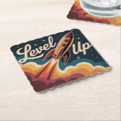 Level Up Kartonnen Onderzetters (Gebogen)
