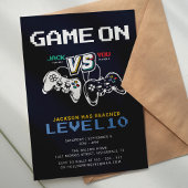 Level Up Kleurrijke Gamer Boys Videospel Verjaarda Kaart