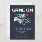 Level Up Kleurrijke Gamer Boys Videospel Verjaarda Kaart (Voorkant)