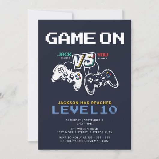 Level Up Kleurrijke Gamer Boys Videospel Verjaarda Kaart (Voorkant)