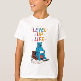 Level Up Life: Reuzenblauw Gummy Beer Comic Strip T-shirt