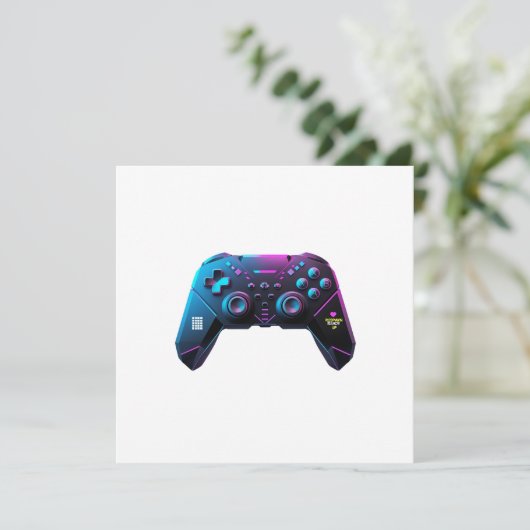 "Level Up: Minimalistisch ontwerp voor gamecontrol Kaart (Staand voorkant)