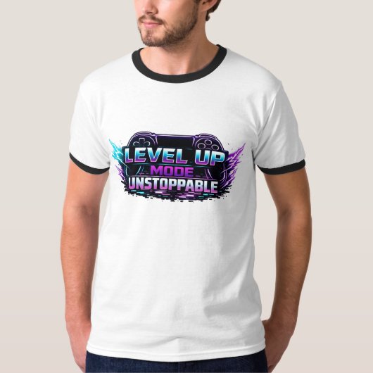 🎮 LEVEL UP MODUS: ONSTOPPELIJK 🔥 DE ULTIMATIEVE T-SHIRT (Voorkant)