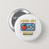 Level Up naar de 8e klas vrijgespeeld | Grappige G Ronde Button 5,7 Cm (Voorkant /achterkant)