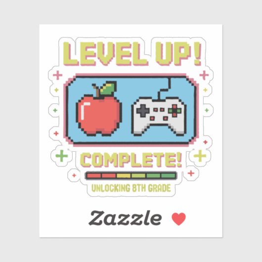 Level Up naar groep 6 Vrijgespeeld | Grappige Game Sticker (Vel)