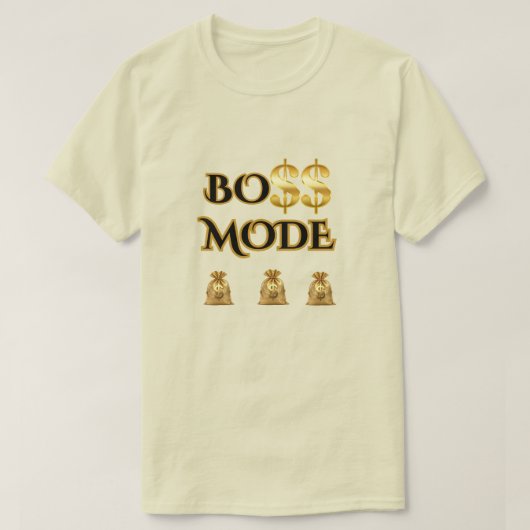 LEVEL UP! NATUURLIJK GRAPHISCH BOSS-MODE HEREN T-SHIRT (Design voorkant)