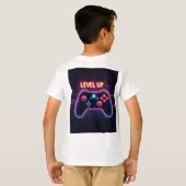Level Up Neon Gamer Controller – Retro Pixel Art T T-shirt (Achterkant volledig)