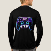 "Level Up Neon Gaming Controller Sticker Gamer op" Tri-Blend Shirt (Achterkant volledig)
