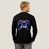 "Level Up Neon Gaming Controller Sticker Gamer op" Tri-Blend Shirt (Achterkant)