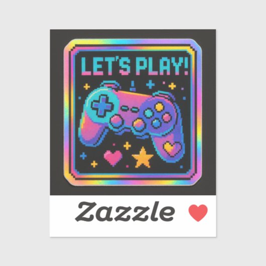 LEVEL UP Pixel Art Gamer Badge Sticker (Vel)