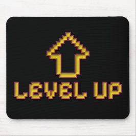 Level Up Pixel Muismat Retro Gamer Zwart