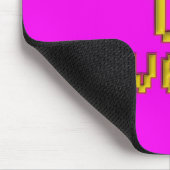 Level Up Retro Pixel Art Muismat Elektrisch Roze (Hoek)