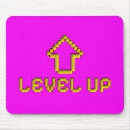 Level Up Retro Pixel Art Muismat Elektrisch Roze