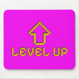 Level Up Retro Pixel Art Muismat Elektrisch Roze