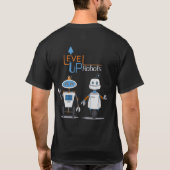 Level Up Robots basic T-shirt, zwart T-shirt (Achterkant)