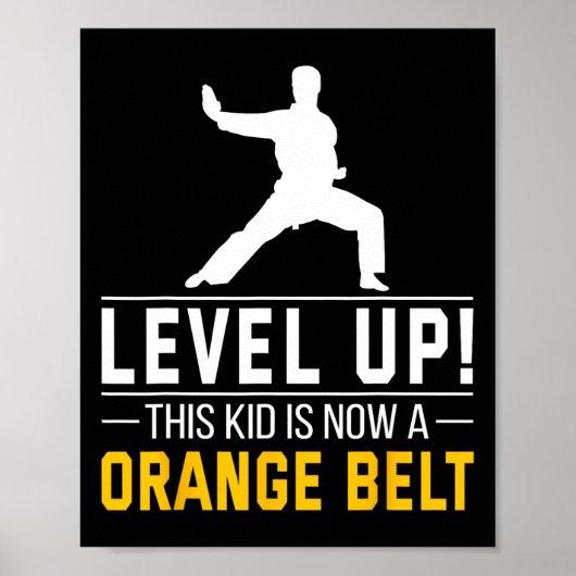 Level Up! This Kid Is Now A Orange Belt Karate Awa Poster (Voorkant)