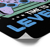 Level Up Verjaardagsfeestje Jongen Videospel Kinde Poster (Hoek)