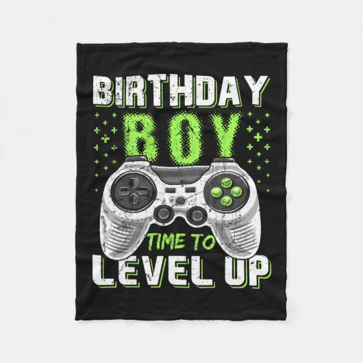 Level Up Verjaardagsvideo Game - Clic Fit  Fleece Deken (Voorkant)