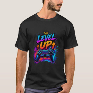 Level Up – Vet Gaming & Motiverende typografie T-shirt