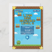 Level Up Video Game Birthday Party Invitation Kaart (Voorkant)