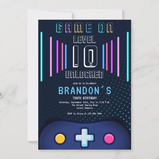 Level Up Video Game Controller Elk Jaar Verjaardag Kaart (Voorkant)