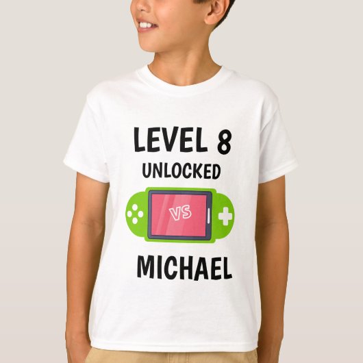 Level Up Video Game Controller Verjaardag Kinder T-shirt (Voorkant)