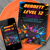 Level Up Video Game Uitnodiging Verjaardag