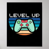 Level Up Videogame Controller Poster (Voorkant)